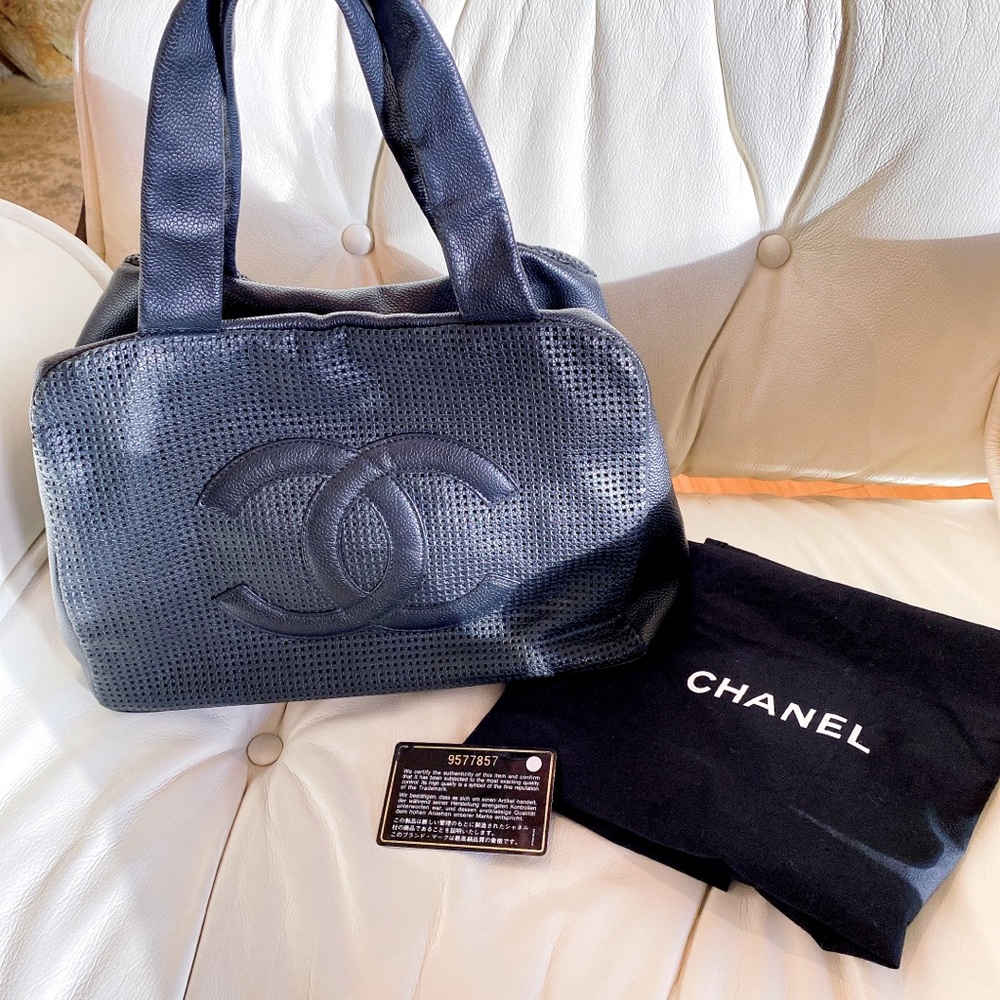 **SOLD** CHANEL Black Leather Bowler Bag